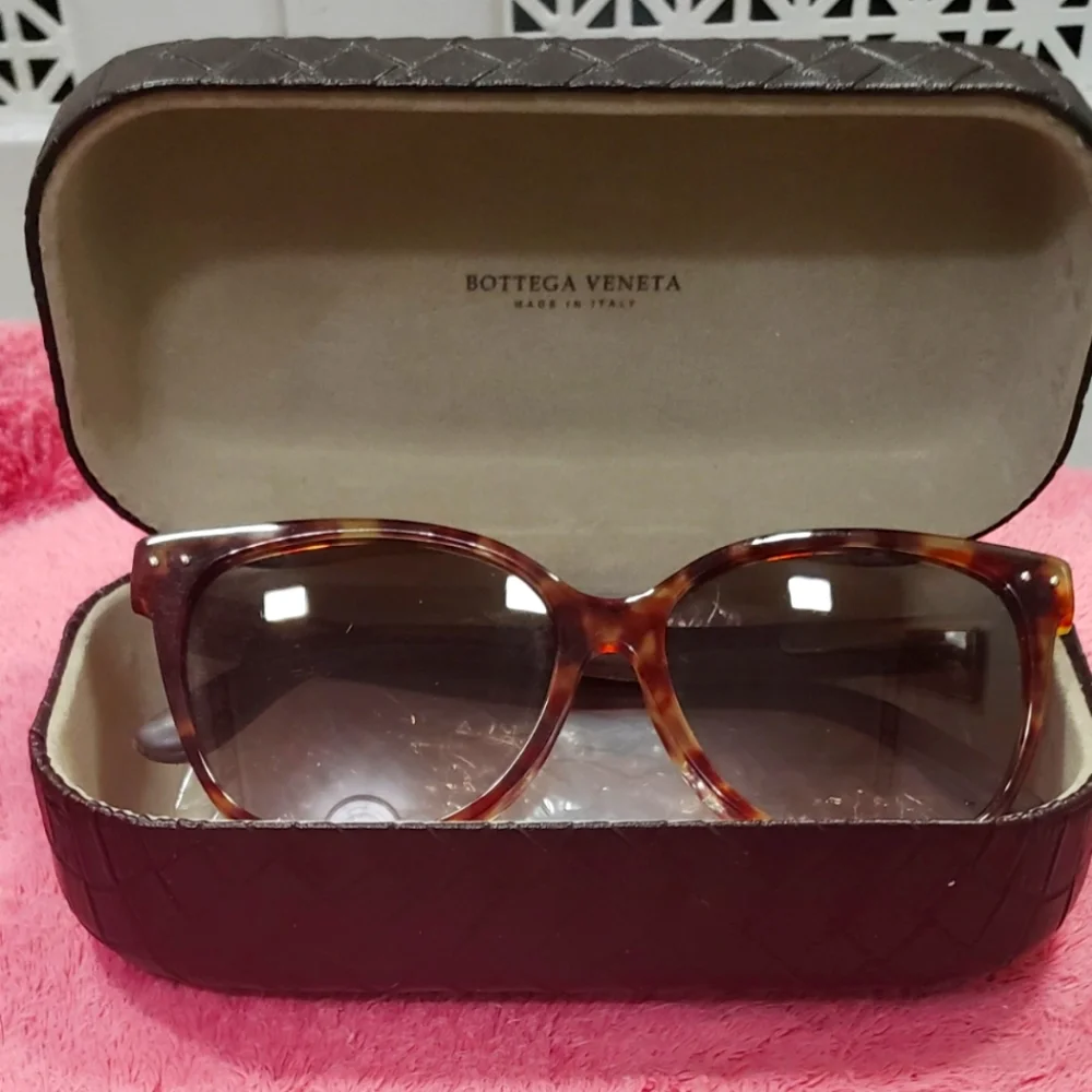 BOTTEGA VENETA BROWN NEW SUNGLASSES TORTOISE SHELL